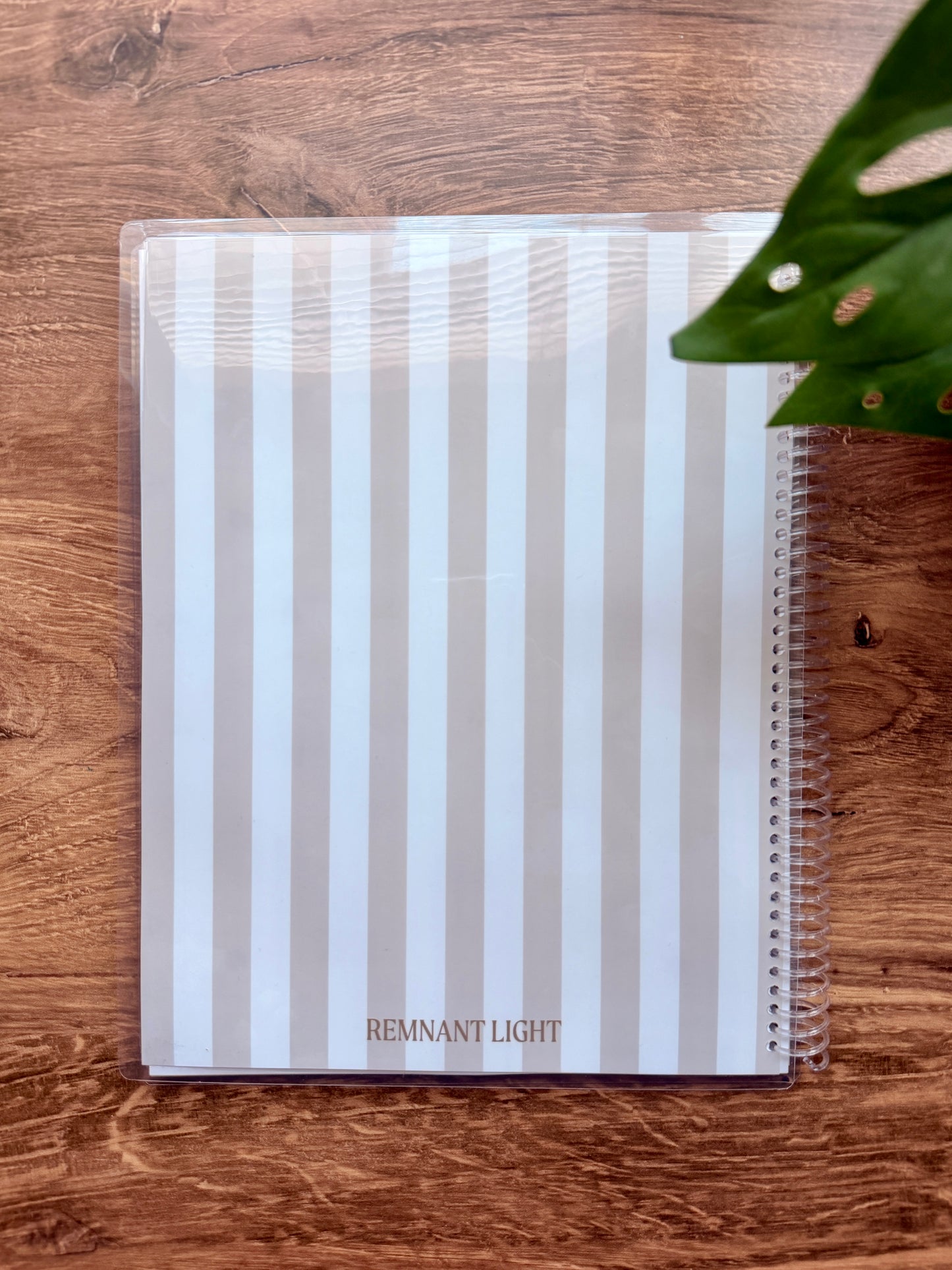 Gardener Verse-by-Verse Bible Study Notebook with a striped cover and spiral binding.