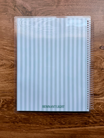 Berry Sweet Verse by Verse Bible Study Journal back cover with a striped cover and spiral binding.