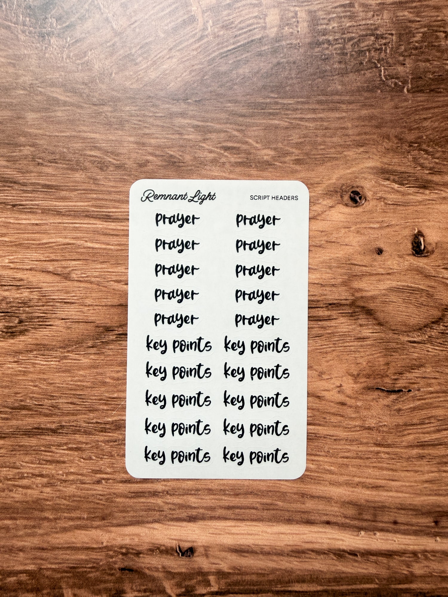 Script Header Stickers - Clear
