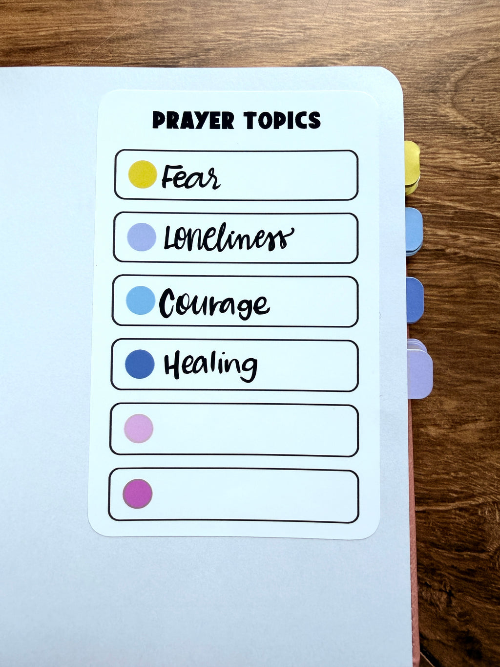 Mini Bible Tabs - Vibrant Colors